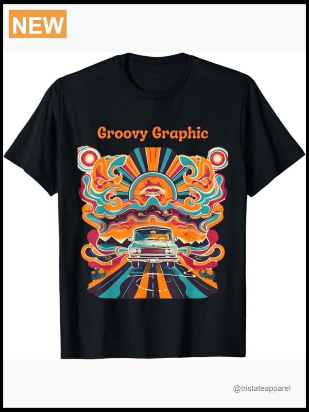 Retro Graphic Print T-Shirt Short Sleeve Crew Neck Classic Fit